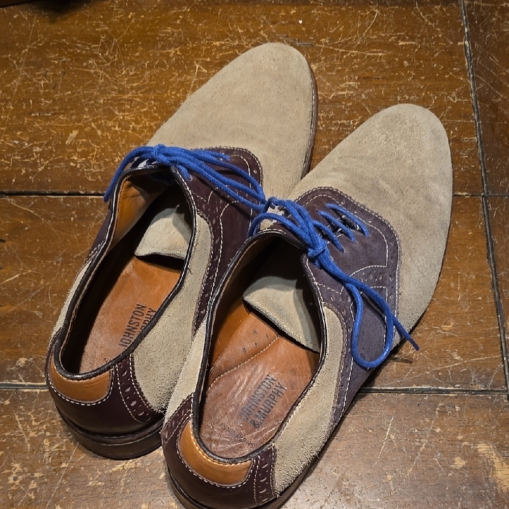 Johnston & Murphy Brown Tan Oxfords Suede